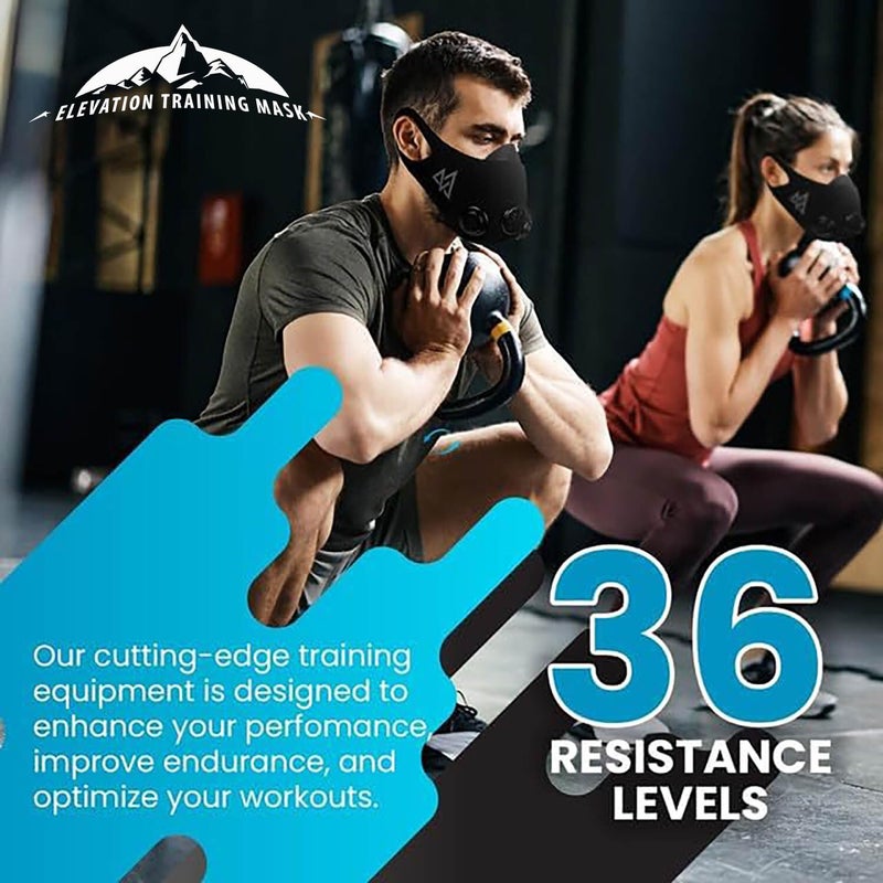 TRAININGMASK Elevation 2.0 Blackout + Spray Clean - Multi-Patented with Clincal Studies for Stamina, Endurance, Running and More! (Small) - Image 2
